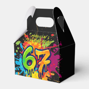 Caixa de Favor para Aniversário Graffiti Seis Sete