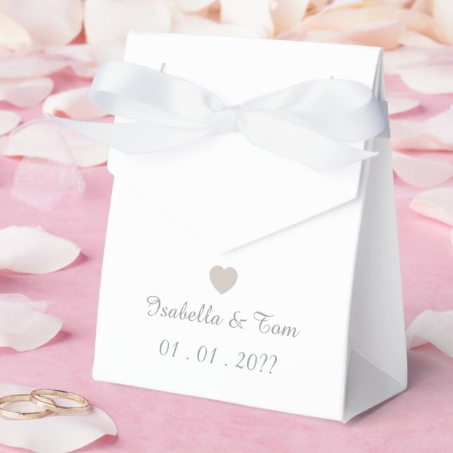 Caixa de Favor para Casamento em Marfim Suave com  (Casamento)