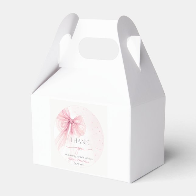 Caixa de Favor para Chá de Bebê Bow Coquette (Frente)