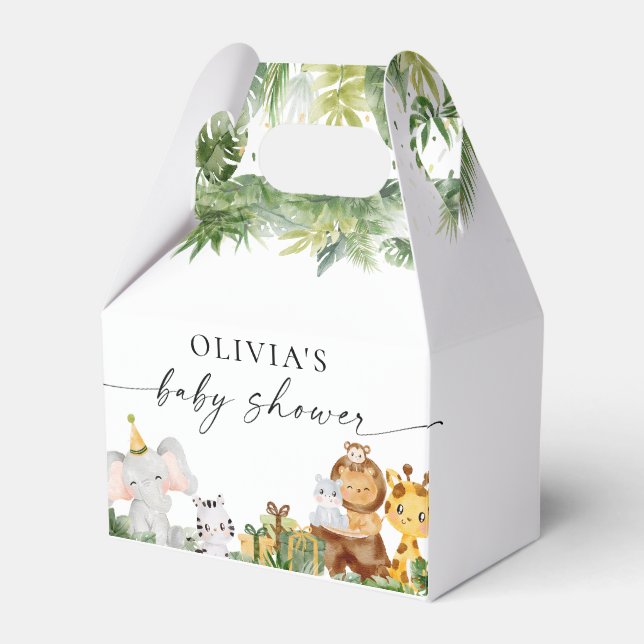 Caixa de Favor para Chá de Bebê de Animais da Sava (Frente)