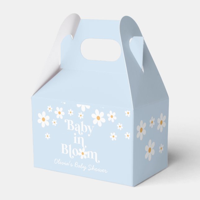 Caixa de Favor para Chá de Bebê Retro Daisy Baby i (Frente)