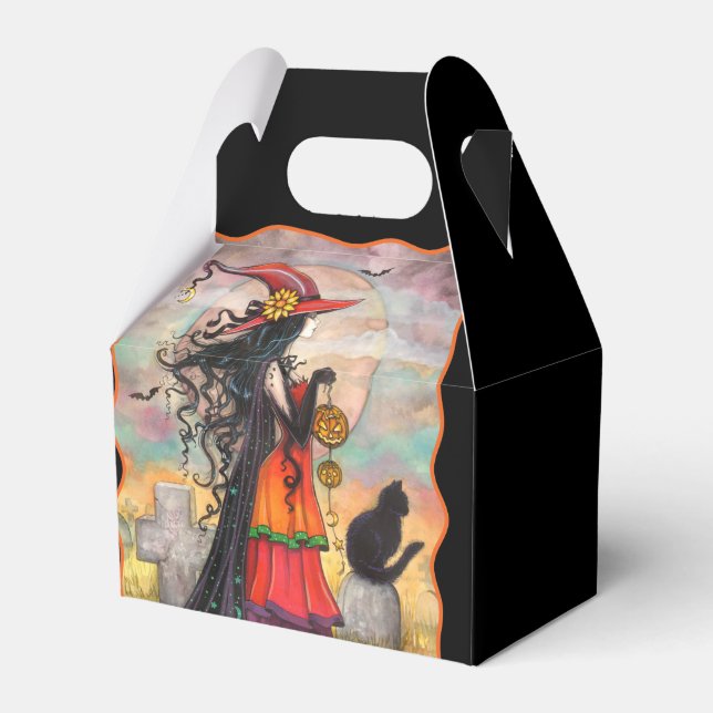 Caixa de Favor para Festa de Halloween de Bruxa e  (Frente)