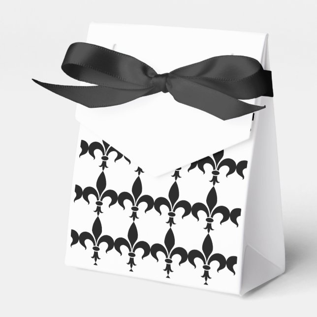 Caixa de Favor para Festa Preto e Branco com Fleur (Frente)
