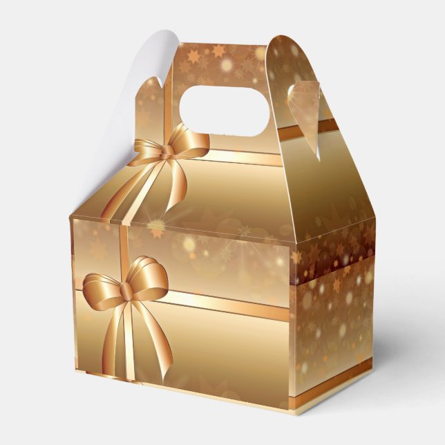 Caixa de Favor para o Natal com Fita de Fólha Dour (Frente)