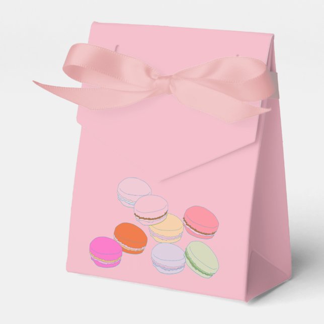 Caixa de Favor Paris Tema Rosa Macaron Francês (Frente)