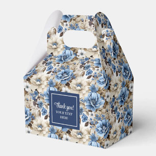 Caixa de Favor Personalizada com Flores de Marfim 
