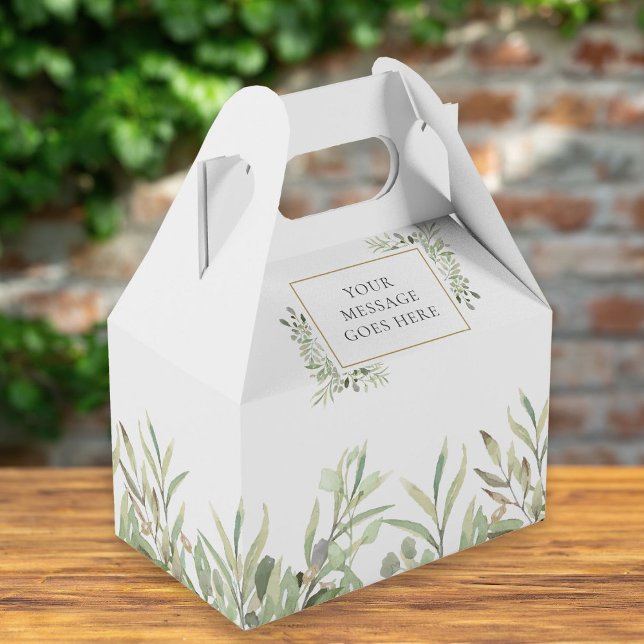 Caixa de Favor Personalizada Elegante com Folhagem (Criador carregado)