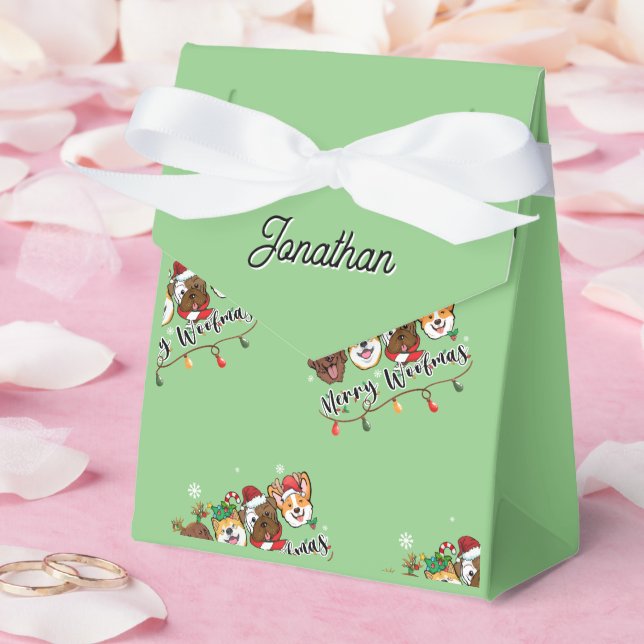 Caixa de Favor Personalizada Feliz Woofmas (Casamento)