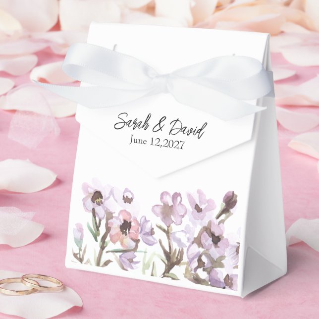 Caixa de Favor Personalizada - Floral Roxo Elegant (Casamento)