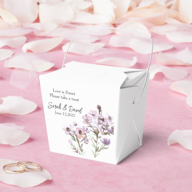 Caixa de Favor Personalizada - Floral Roxo Elegant (Casamento)