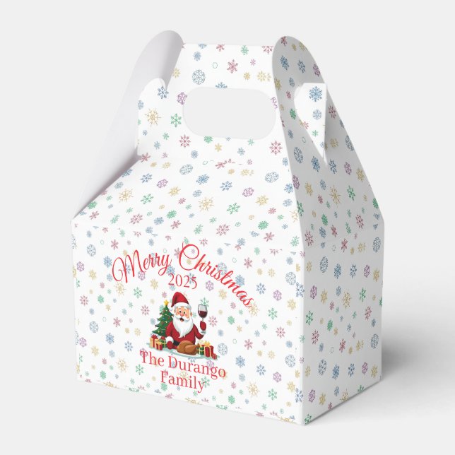 Caixa de Favor Personalizável do Papai Noel Feliz  (Frente)