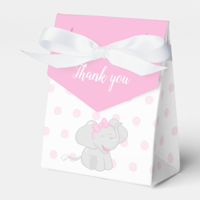 Caixa de Favor Rosa Doce com Elefante (Frente)