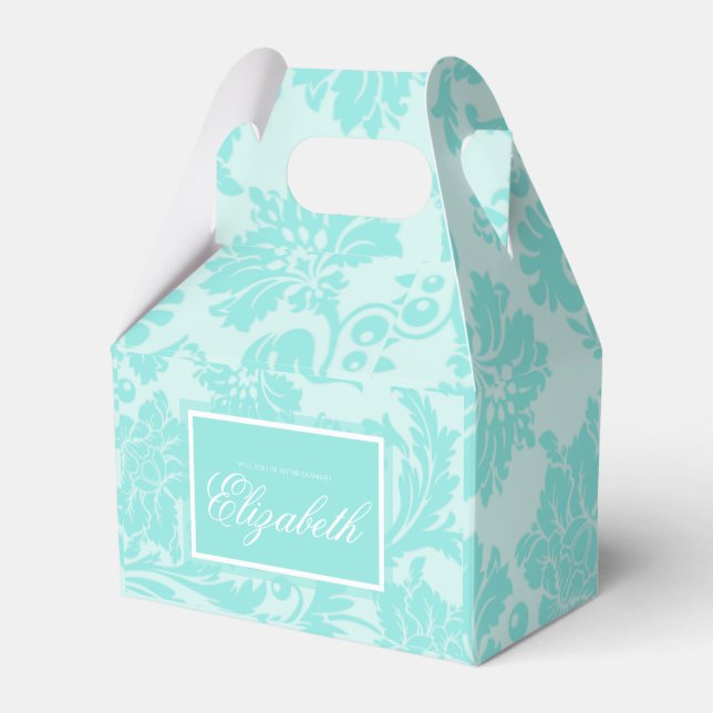 Caixa de favor Teal Damask (Frente)