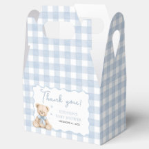 Caixa de Favor Teddy Bear Blue Gingham
