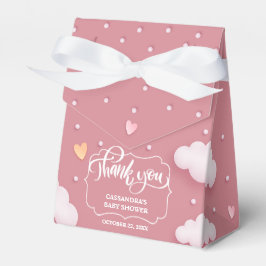 Caixa de Favor Tema Nuvem Baby Shower Rosa Poeiren