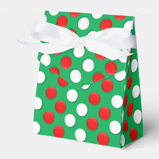 Caixa De Favor Vermelho E Verde De Pontos De Natal (Frente)