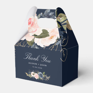 Caixa de favorecimento de casamento floral com mar