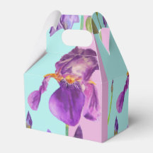 Caixa de Favorita de Bolo de Casamento Íris Flores