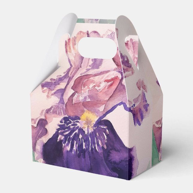 Caixa de Favorito de Bolo de Casamento de Íris Rox (Frente)