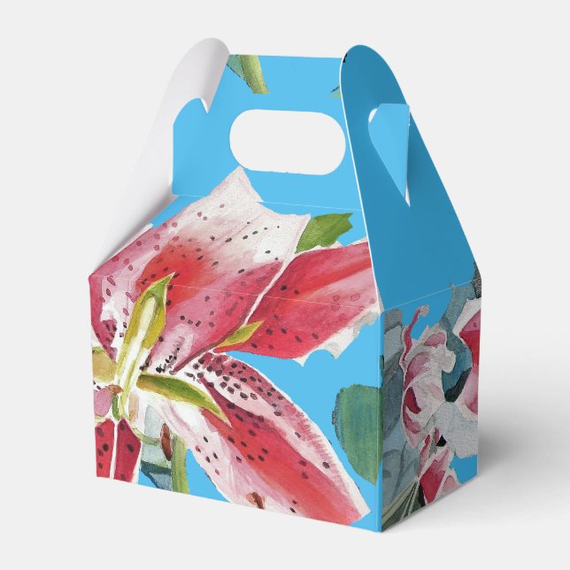 Caixa de Favorito de Bolo de Noiva Flor de Lírio R (Frente)