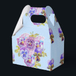 Caixa de Favorito de Bolo de Noiva Floral Azul Des<br><div class="desc">Caixas de Favorito de Bolo de Festa de Chá Floral Pansy Ponto Azul Shabby Chic. Projetado a partir de uma das minhas pinturas em aquarela.</div>