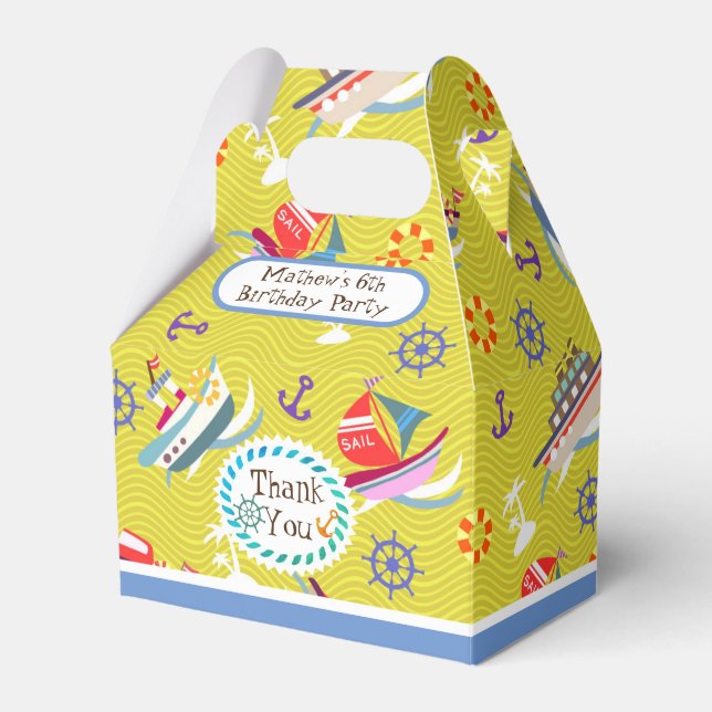 Caixa de Favoritos Azul de Barcos Diversos (Frente)