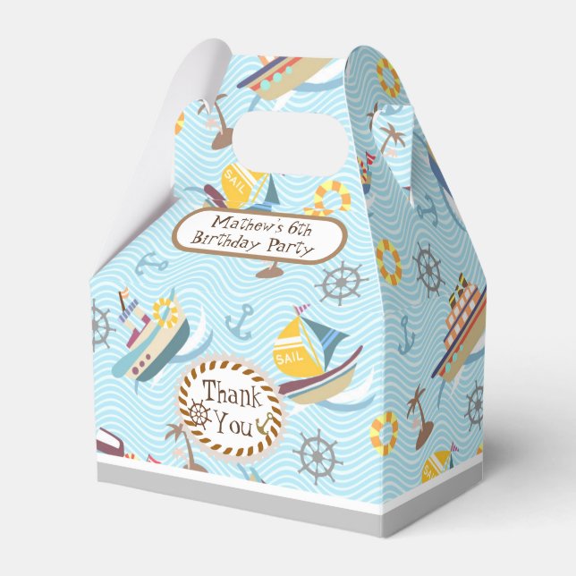 Caixa de Favoritos Azul de Barcos Diversos (Frente)