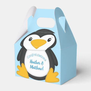 Caixa de Favoritos Azul do Chá de fraldas Pinguim
