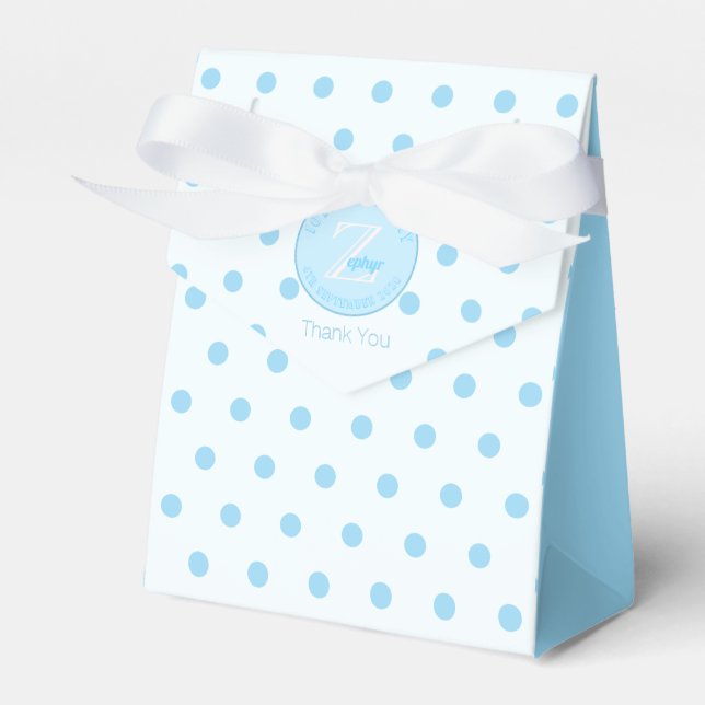 Caixa de Favoritos Branco Azul Bolinhas (Frente)