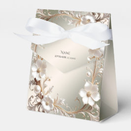 Caixa de Favoritos com Moldura Floral Branca Ornam