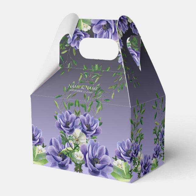 Caixa de Favoritos das Flores Roxas de Aquarela (Frente)