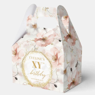 Caixa de Favoritos de Aniversário Dourado, Rosa-Ro