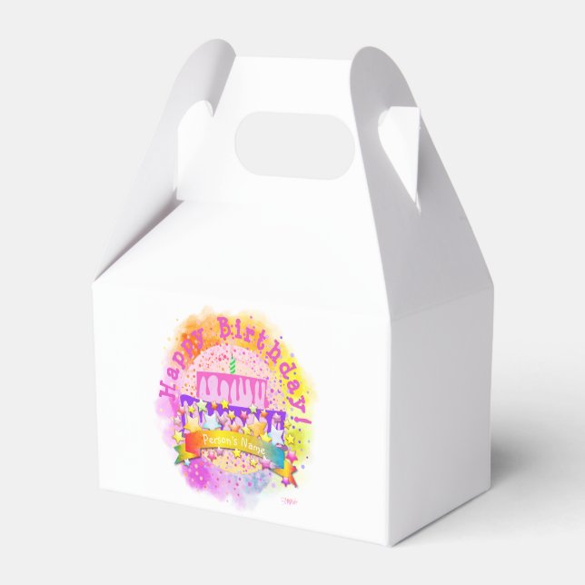 Caixa de Favoritos de Bolo de Aniversário Feliz co (Frente)