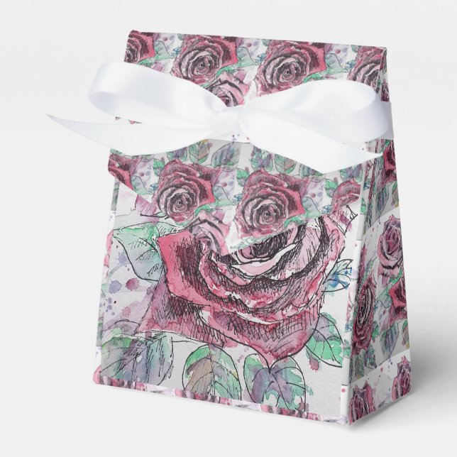 Caixa de Favoritos de Bolo de rosa vermelha e de M (Frente)