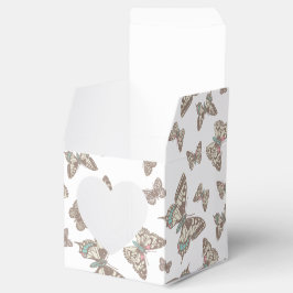 Caixa de favoritos de casamento com padrão borbole