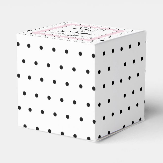 Caixa de Favoritos de Casamento de Bolinhas Negra  (Verso)