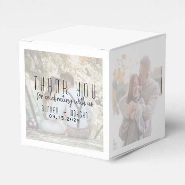 Caixa de Favoritos de Casamento de Colagem de Foto (Frente)