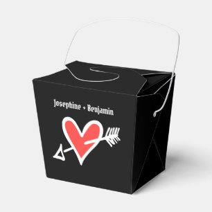 Caixa de Favoritos de Casamento de Coração Preto