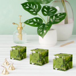 Caixa de Favoritos de Casamento de Folhas Verdes