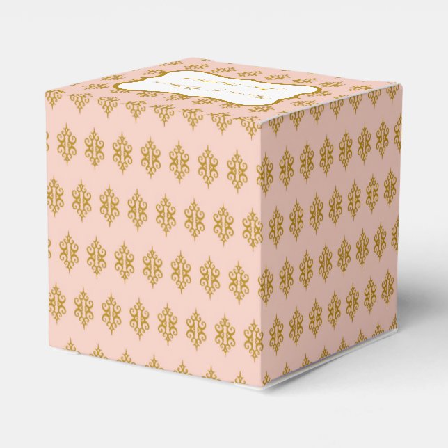 Caixa de Favoritos de Casamento de Locais Rosa (Verso)