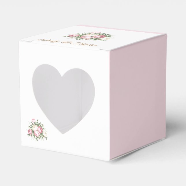 Caixa de Favoritos de Casamento de Rosa com Janela (Frente)