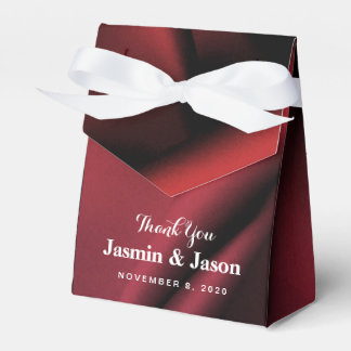 Caixa de Favoritos de Casamento de Seda Vermelha P