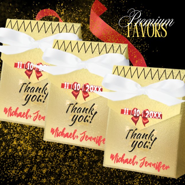 Caixa de Favoritos de Casamento Dourado Elegante c (Criador carregado)