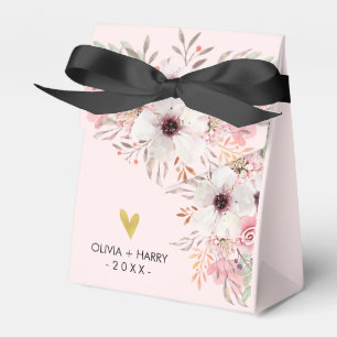 Caixa de Favoritos de Casamento Dourado Floral Per