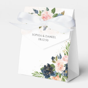 Caixa de Favoritos de Casamento Floral Cor-de-Rosa