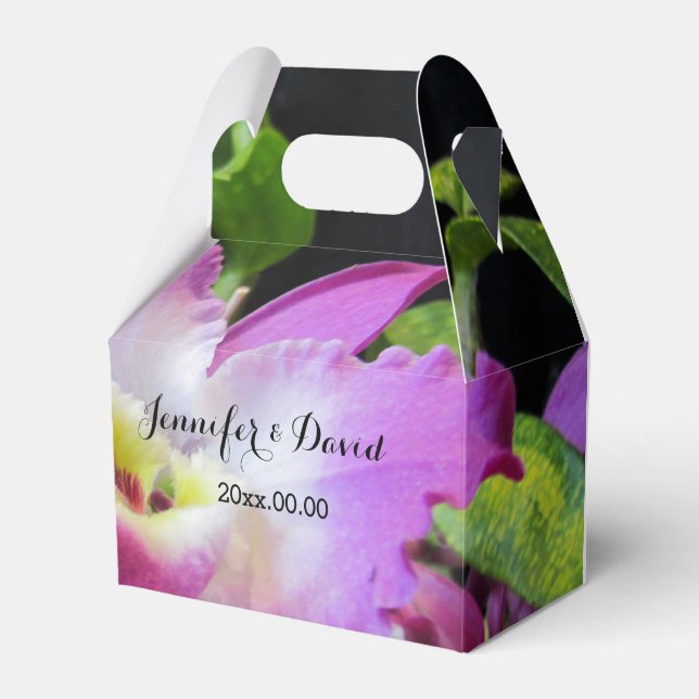 Caixa de Favoritos de Casamento Orquídeo Adorável (Frente)