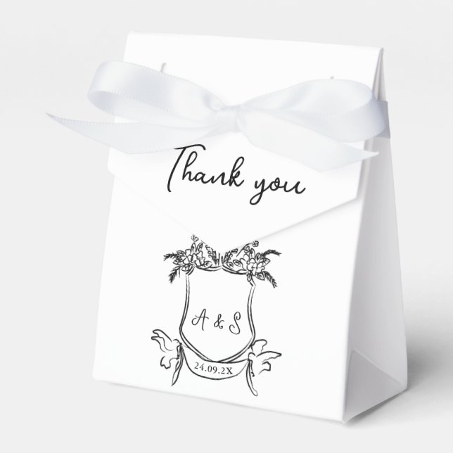 Caixa de Favoritos de Casamento Preto de Pé-Branca (Frente)