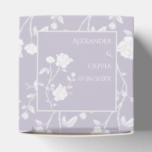 Caixa de Favoritos de Casamento Rosa de lavanda