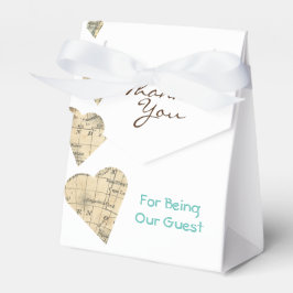 Caixa de Favoritos de Corações do Mapa Vintage