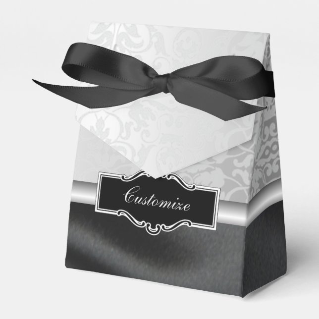 Caixa de Favoritos de Damas Pretas e Prateadas Per (Frente)